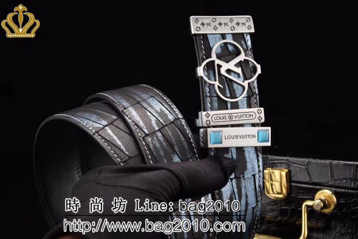 路易威登LV 2017夏季新款單面原版荔枝紋專櫃款 男士皮帶 LHG1006